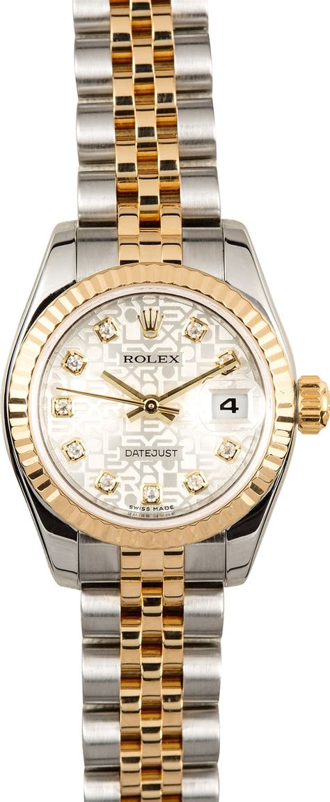 rolex datejust ladies gold platinum diamond dail|rolex lady datejust 26mm.